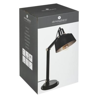 Lampe de bureau en Métal Noir H 55.8 cm Lampe style industriel