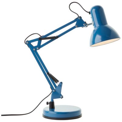 Lampe de table Guru Miroir bleu 1 ampoule 55cm