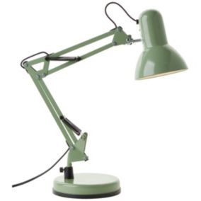 Lampe de bureau Henry E27 IP20 28W 40 X 50 cm Brillant métal kaki