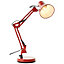 Lampe de bureau Henry E27 IP20 28W 40 X 50 cm Brillant métal rouge