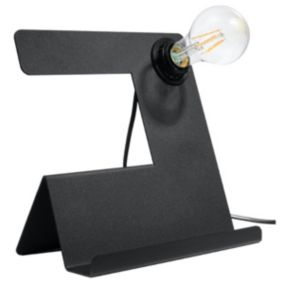 Lampe de bureau irrégulier en métal noir 25 x 24 cm