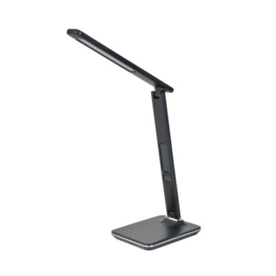 Lampe de bureau LED intégrée Chester IP20 580lm 8W H.37 x P.31cm Corep noir variateur tactile