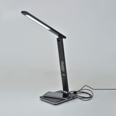 Lampe de bureau LED intégrée Chester IP20 580lm 8W H.37 x P.31cm Corep noir variateur tactile
