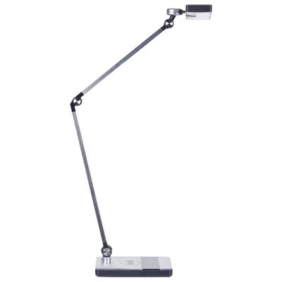 Lampe de bureau LED LACERTA Avec chargeur sans fil Métal Argenté