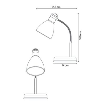 Lampe de bureau Naraji E27 IP20 rose