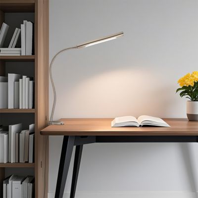 Lampe de bureau à pince en acier avec LED et variateur tactile - Lionard