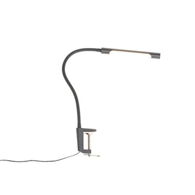 Lampe de bureau à pince noire avec LED et variateur tactile - Lionard