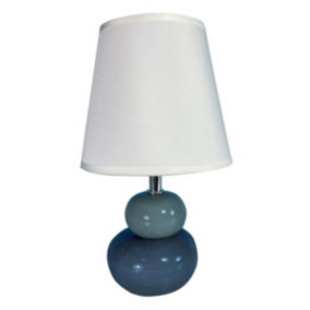 Lampe de bureau Versa Bleu Céramique Textile 15 x 22,5 x 9,5 cm