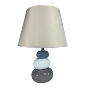 Lampe de bureau Versa Gris Bleu Céramique Textile 22,5 x 32 x 8,5 cm