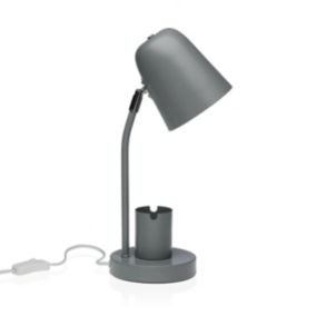 Lampe de bureau Versa Gris Métal (18 x 40 x 14 cm)