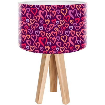 Lampe de chevet kids foto-074 30 x 30 x 45 cm Bois clair, rose