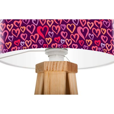 Lampe de chevet kids foto-074 30 x 30 x 45 cm Bois clair, rose