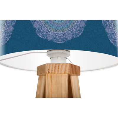 Lampe de chevet stamps foto-095 30 x 30 x 45 cm Bois clair, multicolore