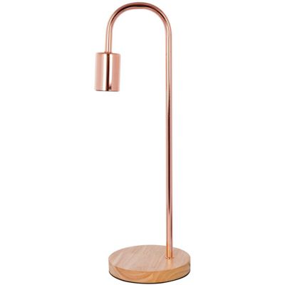 Lampe de chevet vinara 15 x 15 x 47 cm Rose, cuivre