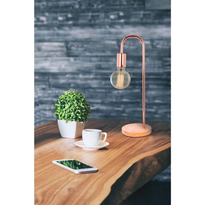 Lampe de chevet vinara 15 x 15 x 47 cm Rose, cuivre