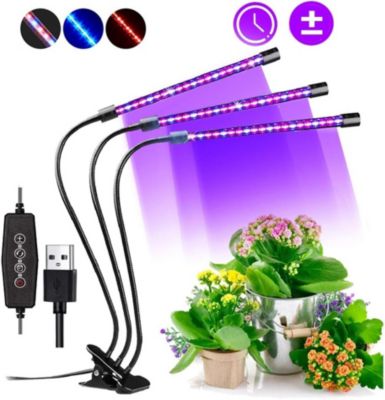 KingSom Lampe Pour Plantes Spectre Complet - Hauteur Réglable 40-125cm Avec Télécommande Et Minuterie