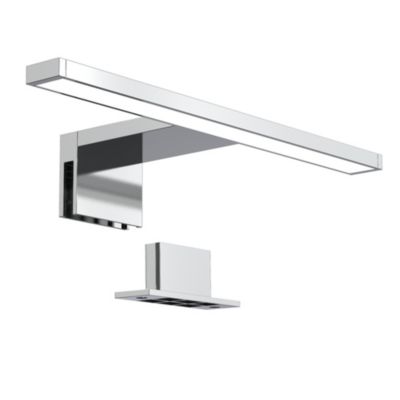 Lampe de miroir LED - IP44 - 300x103x36mm - Chrome - 4000K - 5W/550lm - non dimmable - avec fixation pour miroir - B.K.Licht