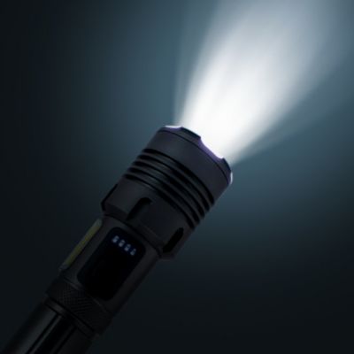Lampe de poche rechargeable zoom télescopique 1200 lumens 7 modes d'éclairage - Avidsen - 103645
