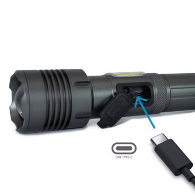 Lampe de poche rechargeable zoom télescopique 1200 lumens 7 modes d'éclairage - Avidsen - 103645