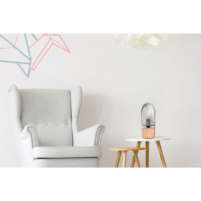 Lampe de salon malbi 14 x 14 x 33 cm Gris, bois