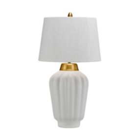 Lampe de table Bexley 1 lumière - Blanc et laiton brossé