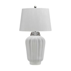 Lampe de table Bexley 1 lumière - Blanc et nickel poli