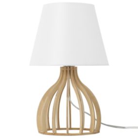 Lampe de table boho en contreplaqué blanc AGUEDA