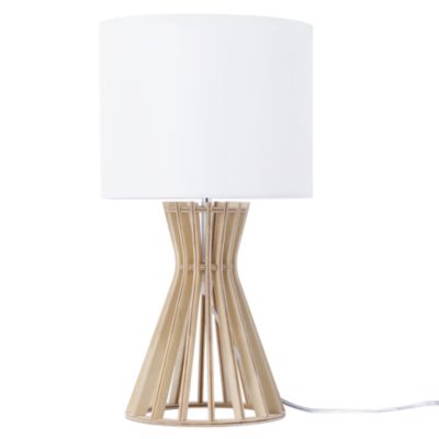 Lampe de table boho en contreplaqué blanc CARRION