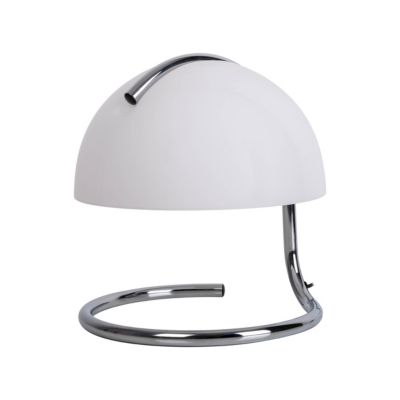 Lampe de table 'BURANO' blanc, hauteur environ 25 cm, D: 23,5 cm, en métal chromé et verre noir, E27.