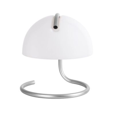 Lampe de table 'BURANO' blanc, hauteur environ 25 cm, D: 23,5 cm, en métal chromé et verre noir, E27.