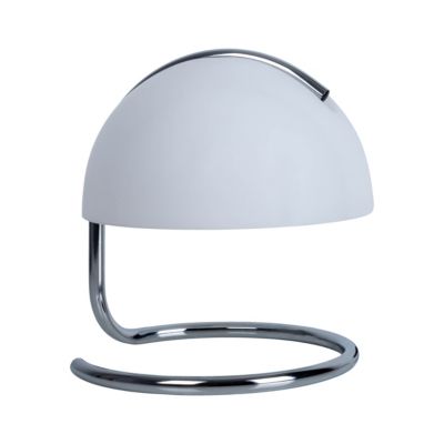 Lampe de table 'BURANO' blanc, hauteur environ 25 cm, D: 23,5 cm, en métal chromé et verre noir, E27.
