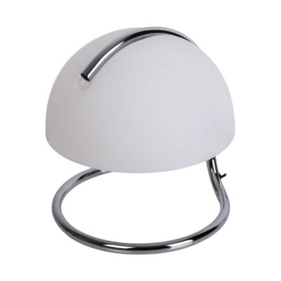 Lampe de table 'BURANO' blanc, hauteur environ 25 cm, D: 23,5 cm, en métal chromé et verre noir, E27.