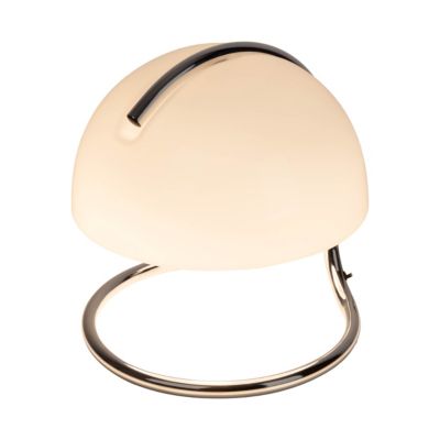 Lampe de table 'BURANO' blanc, hauteur environ 25 cm, D: 23,5 cm, en métal chromé et verre noir, E27.