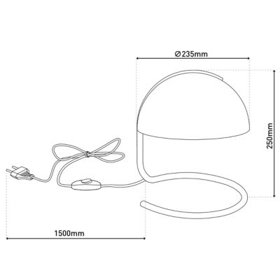 Lampe de table 'BURANO' blanc, hauteur environ 25 cm, D: 23,5 cm, en métal chromé et verre noir, E27.