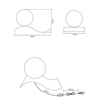 Lampe de table design culot E14 noire - Trio - Lara