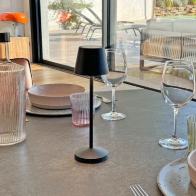 Lampe de table EMILY Noir aluminium H25cm