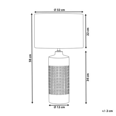 Lampe de table en céramique blanc ANSEBA