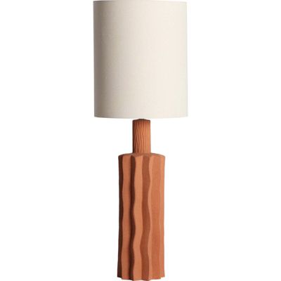 Lampe de table en céramique terracotta style contemporain 33 x 33 x 100 cm Terracotta et blanc cassé