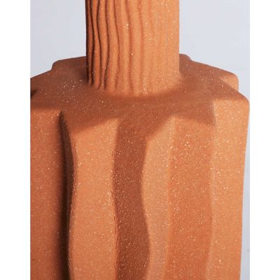 Lampe de table en céramique terracotta style contemporain 33 x 33 x 100 cm Terracotta et blanc cassé