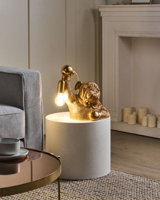 Lampe de table  en matériaux synthétiques doré MIKE