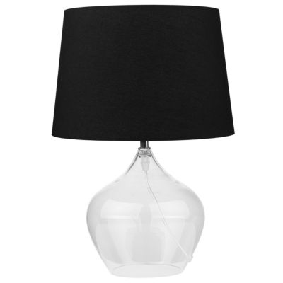 Lampe de table en verre transparente / noire 45 cm OSUM