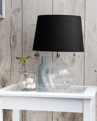 Lampe de table en verre transparente / noire 45 cm OSUM