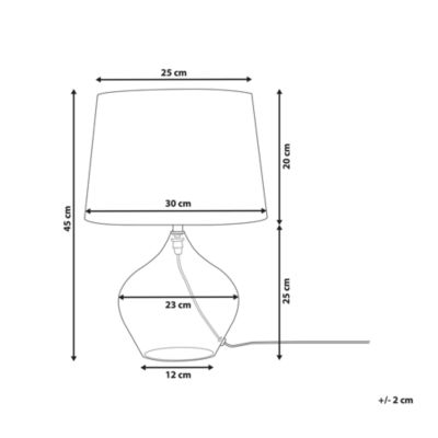 Lampe de table en verre transparente / noire 45 cm OSUM