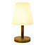 Lampe de table extérieur LED intégrée dimmable 1W Standy Lumisky bois naturel mat l.16 x H. 25 x P.15.8 x Ø 16 cm