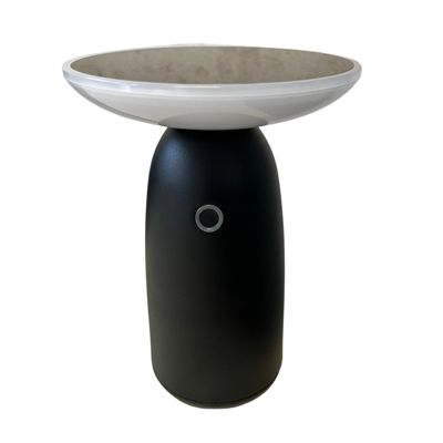 Lampe de table extérieur solaire Halo Lumihome noir IP44 25/130/250lm blanc neutre L.22,5 x l.16,5 x 22,5 cm noir