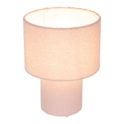 Lampe de table 'FLUFFY' avec abat-jour et pied en textile rose, E27, hauteur env. 31 cm