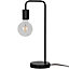 Lampe de table Ghlin E27 15W L.17xL.13xH.42cm noir GoodHome