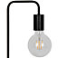 Lampe de table Ghlin E27 15W L.17xL.13xH.42cm noir GoodHome