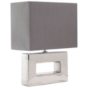 Lampe de table glamour en porcelaine gris ONYX