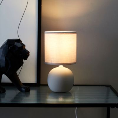 Lampe de Table - HOME DECO FACTORY - Taupe Mat - Moderne - Gris